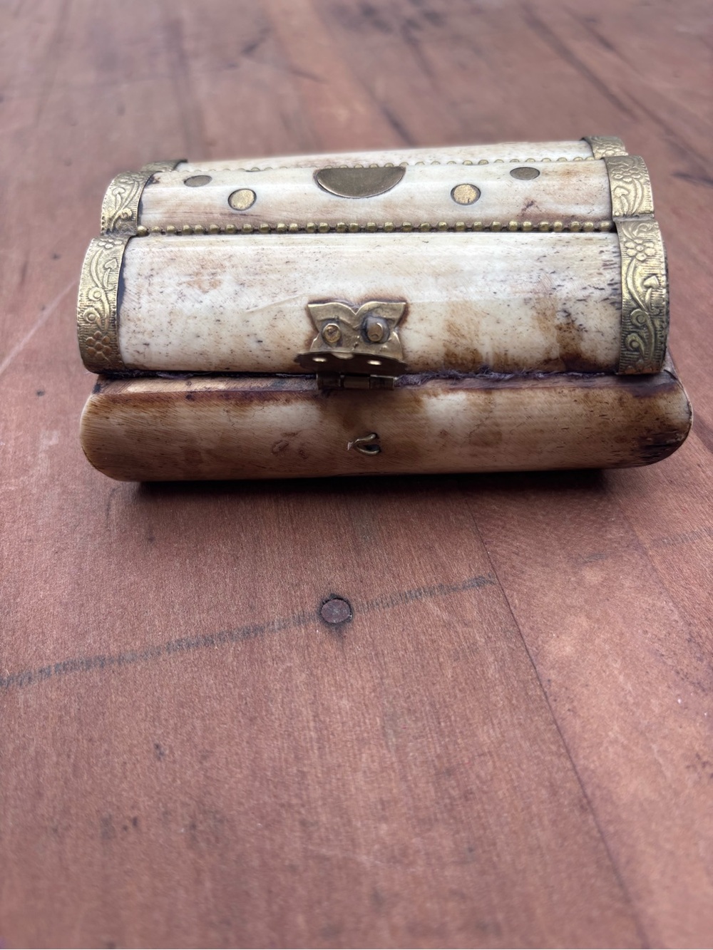 Handmade Vintage Camel Bone Trinket Box